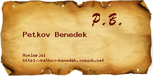 Petkov Benedek névjegykártya